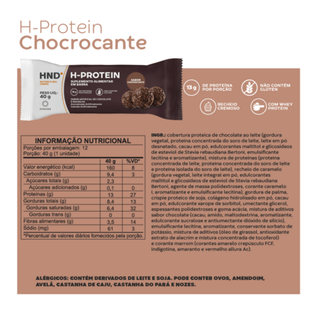 Barra de proteína H-Protein Sabor Chococrante 40g 3