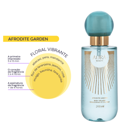 Body Splash desodorante colônia Aura beauty Afrodite Garden 200ml 4