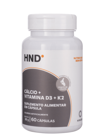 Cálcio + Vitamina D3 + K2 em 60 Cápsulas HND