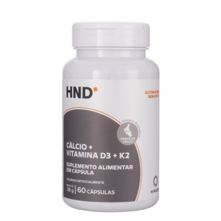 Cálcio + Vitamina D3 + K2 em 60 Cápsulas HND