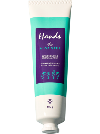Luva De Silicone Aloe Vera Creme Para As Mãos Hands 100g