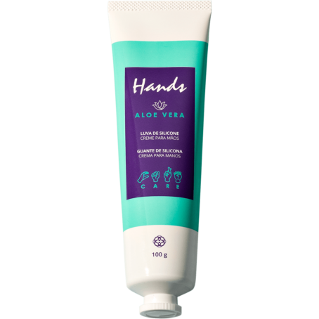 Luva De Silicone Aloe Vera Creme Para As Mãos Hands 100g