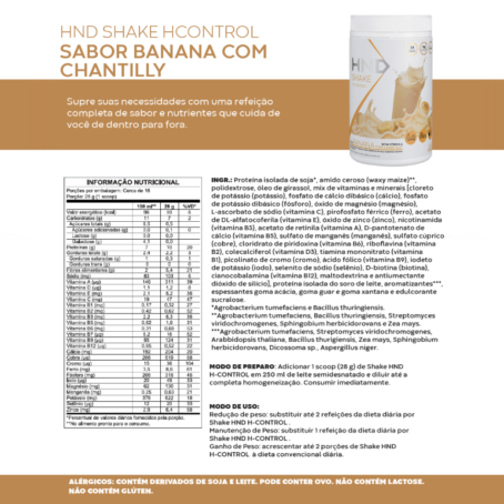 Shake H-Control Sabor Banana Com Chantilly HND 450g 4